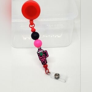 B2G1F Cow Print Tumbler Retractable Badge Reel, New